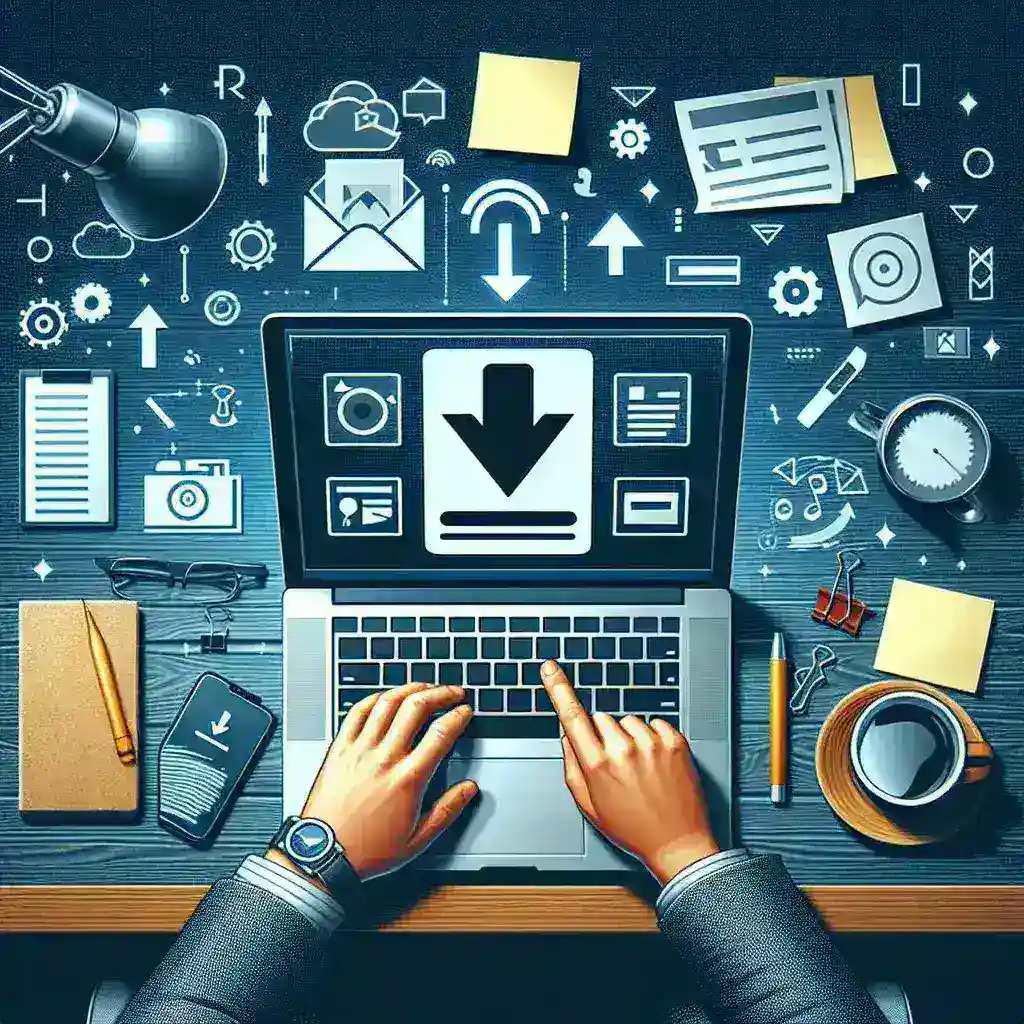"Ilustrasi panduan lengkap menggunakan Facebook Downloader untuk menyimpan konten, menunjukkan langkah-langkah praktis dan antarmuka aplikasi."
